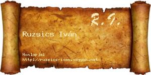 Ruzsics Iván névjegykártya