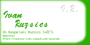 ivan ruzsics business card